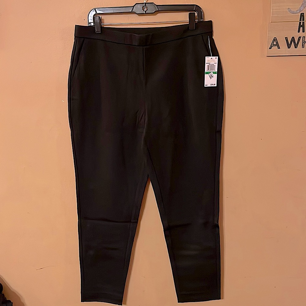 MICHAEL KORS pull on women’s black ankle pant NWT size L